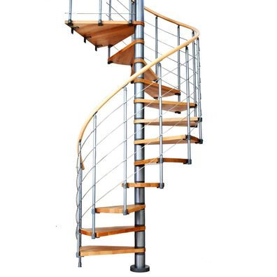 Dolle Spindeltreppe Oslo Ø160cm mit 336-368cm Geschosshoehe 15 Stufen Buche lackier
