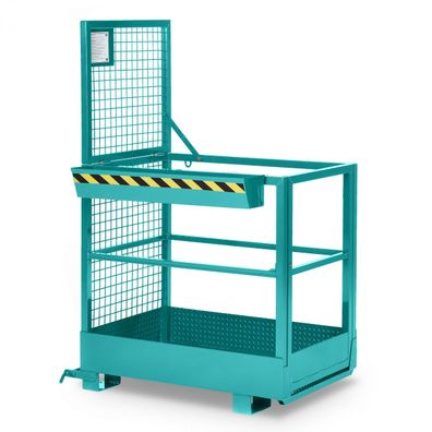 RR Industrietechnik Arbeitskorb Typ RAK-SLIM 800x800x1910mm RAL5018 Tuerkisblau