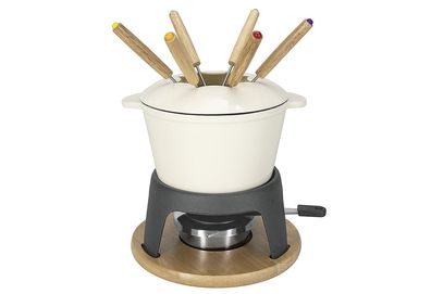 NOUVEL Fondue-Set Alpina Guss weiß 10-teilig