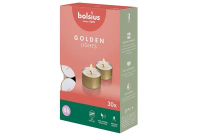 Bolsius Teelichte 8Stunden goldener Cup 30Stück