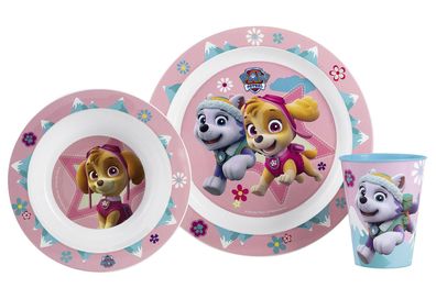 P: S Frühstücksset Paw Patrol Girl (Teller, Schale, rinkglas) 3teilig