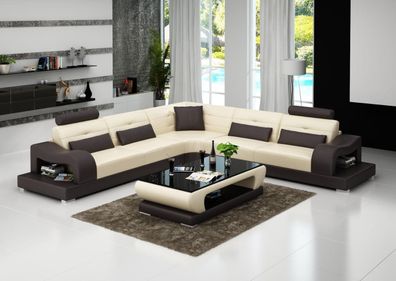Ledersofa Couch Wohnlandschaft L Form Design Modern Sofa Eck Sofas Design