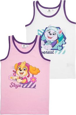 Paw Patrol Unterhemd für Mädchen Kinder Tank Top Hemdchen Unterwäsche Rosa/Weiß