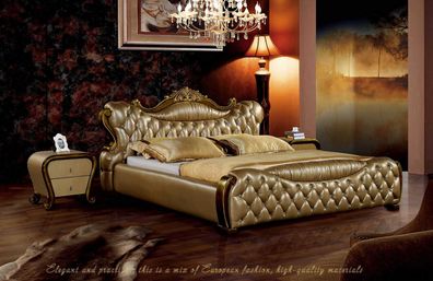 Klassisches Designer Barock Chesterfield Neu Antik Style Bett Doppel Betten 9185