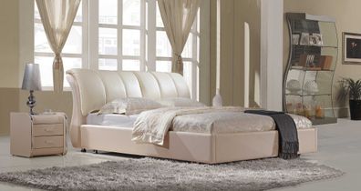 Modernes Designer Ehe Italienisches Bett Doppel Betten Leder Textil Neu 4760