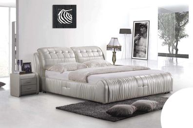 Doppelbett Designer Polster Doppel Ehe Bett Betten XXL Leder Gestell Neu S-9115