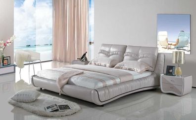 Doppelbett Designer Polster Doppel Ehe Bett Betten XXL Leder Gestell Neu S-9107