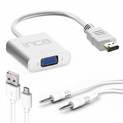 Inca HDMI-auf-VGA-Adapter mit inkludiertem Audiokabel – Optimieren Sie die Konnekt