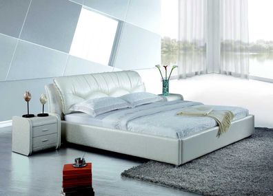 Doppelbett Designer Polster Doppel Ehe Bett Betten XXL Leder Textil Neu S-9011