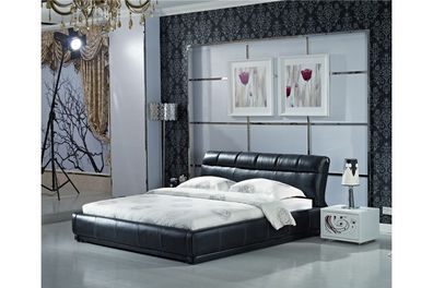 Doppelbett Betten Polster Leder Designer Ehe Modernes Bett Bettgestell Neu 4772