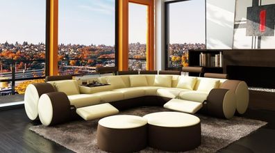 Ecksofa Sofa Leder Couch - Designer Couchgarnitur Sitz Polster Wohnlandschaft L