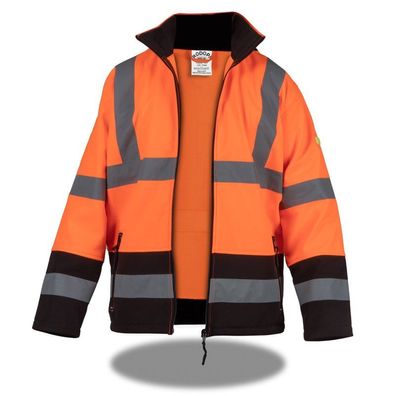 Softshell Warnschutzjacke reflektierend Orange L