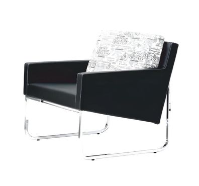 Sessel Schwarz 1-Sitzer Büromöbel Modern Sitzmöbel Sofa Ledersofas Metall