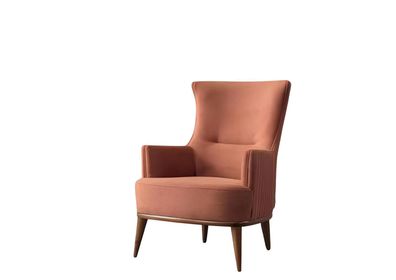 Modern Rosa Sessel Design Sofa Sitzer Luxus Relax Textil Lounge Polster