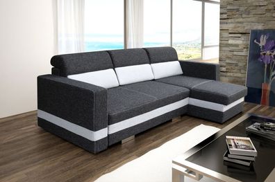 Sofa Schlafsofa Designer Sofa mit Bettfunktion + Bettkasten Ecksofa Couch NEU