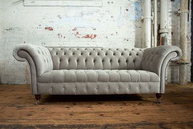 Ledersofa Chesterfield Sofa Couch Dreisitzer Polster Couchen Stoff Textil 225cm