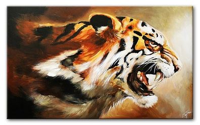 Gemälde Ölbild Ölbilder XXL Bilder Tiger Leopard Gebard Bild 200 x 125 cm G94762