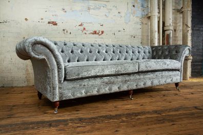 Chesterfield Sofa Couch Polster Sofas Couchen Viersitzer Stoff 265cm Sitzpolster