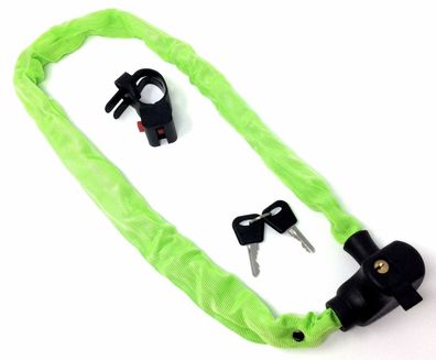 Kettenschloss grün 100 cm mit Schlüssel und Halterung