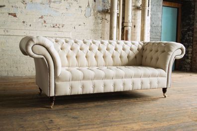 Beige Chesterfield Stoffsofa Couch Couchen Sofa Sitz Sofas Textil Neu Polster