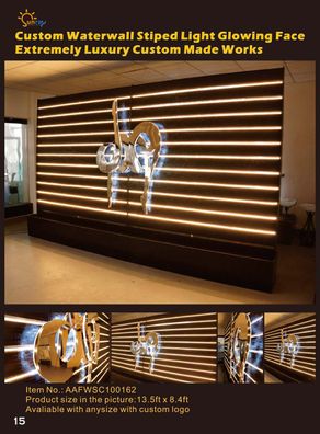 Wandpaneel Wasserwand LED Design Wände Trennwand Wasser Fall Firmen Logo Water