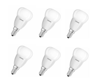 6x OSRAM LED Tropfenlampe E14 5W = 40W matt 4000K 470lm EEK: F (Spektrum A-G)