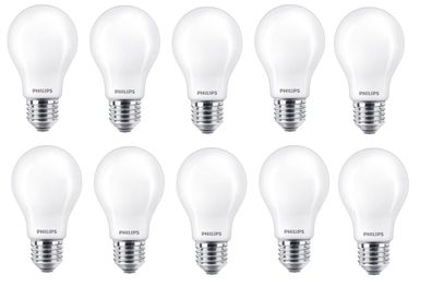 10x Philips LED Lampe Birne E27 warmweiß 1,5W = 15W 150lm EEK: (Spektrum A-G)