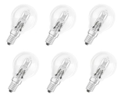 6x Osram 64541 P Halogen Classic Tropfen E14 20W = 25W dimmbar EEK: (Spekt A-G)