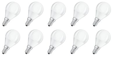 10x Osram LED Star Classic P 40 Kugel E14 5W = 40W warmweiß EEK: (Spektrum A-G)