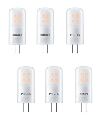 6x Philips LED PIN G4 1,8W = 20W 205lm 12V warmweiß EEK: (Spektrum A-G)