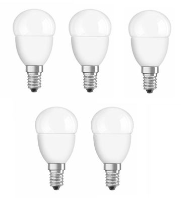 5x Osram LED Superstar Tropfen P 40 E14 5,4W = 40W dimmbar EEK: (Spektrum A-G)