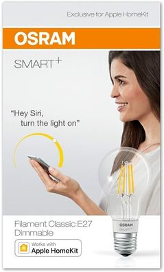 OSRAM SMART+ Apple, oogle Bluetooth LED Filament CL.A E27 dim EEK: (Spektr. A-G)