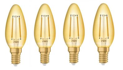 4x Osram LED Vintage 1906 Kerze 2,5W = 25W E14 2500K EEK: (Spektrum A-G)