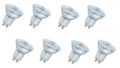 8x OSRAM LED PAR16 Reflektor 4,3W = 50W GU10 warmweiß EEK: F (Spektrum A bis G)