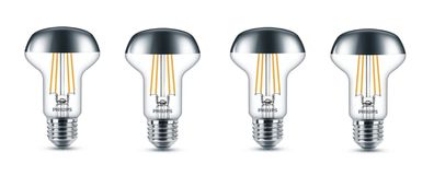 4x Philips LED Kopfspiegellampe silber E27 4W = 42W EEK: (Spektrum A-G)