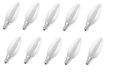 10x Osram LED Classic B 60 Kerze warmweiß 4W = 40W E14 EEK: (Spektrum A-G)