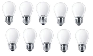 10x Philips LED Tropfen Kugel E27 warmweiß 2,2W = 25W 250lm EEK: (Spektrum A-G)