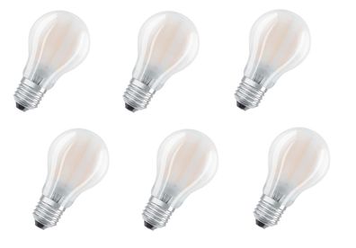 6x Osram LED Lampe Birne 2,5W / 2,8W = 25W E27 warmweiß EEK: (Spektrum A-G)