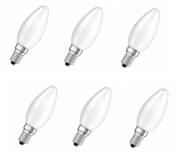 6x Osram LED Star Classic B 40 Kerze E14 1,5W =15W warmweiß EEK: (Spektrum A-G)