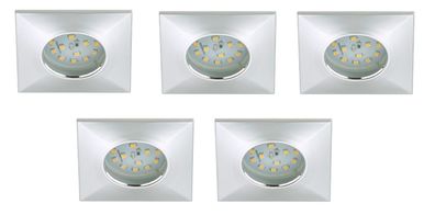 5x Briloner LED 5W 400lm Chrom Downlight Einbauspot silber EEK: (Spektrum A-G)