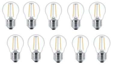 10x Philips LED Filament Birne E27 warmweiß 2W = 25W 250lm EEK: (Spektrum A-G)