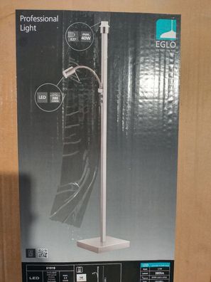 EGLO LED Stehlampe Stehleuchte 140cm mit Leselampe EEK: (Spektrum A-G)