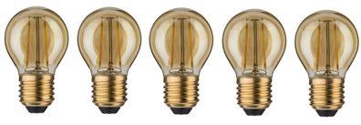 5x Paulmann LED Tropfen Vintage gold E27 2,5W = 21W warmweiß EEK: (Spektr. A-G)