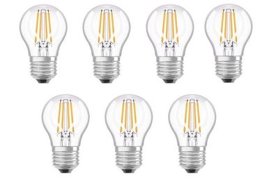 7x Osram LED Birne Kugel Tropfen E27 4,5W = 40W dimmbar EEK: (Spektrum A-G)