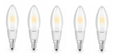 5x Osram Superstar LED Kerze E14 4,5W = 40W warmweiß dimmbar EEK: (Spektrum A-G)