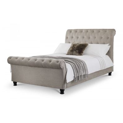 Chesterfield Design Polster Englisches Bett Grau 160/180x200 Doppelbett Betten