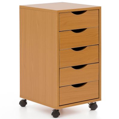 Wohnling Rollcontainer WL5.924Buche MDF Schreibtisch-Container Büro-Rollschrank