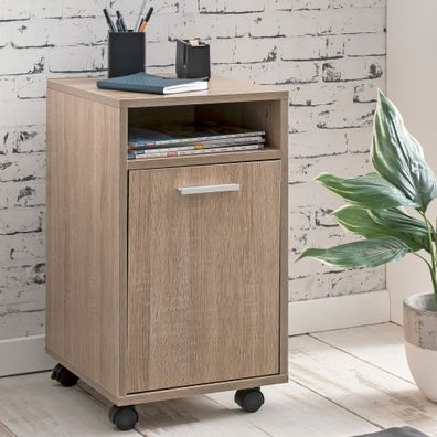 Wohnling Rollcontainer WL5.929 Schreibtischcontainer Sonoma Bürocontainer Holz