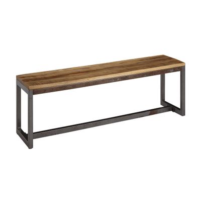 Wohnling Esszimmerbank Mango Massivholz 120x46x45 cm Holzbank Essbank ohne Lehne