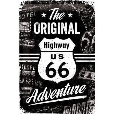 Blechschild US Route 66 the original Adventure 20x30 gewölbt motivgeprägt